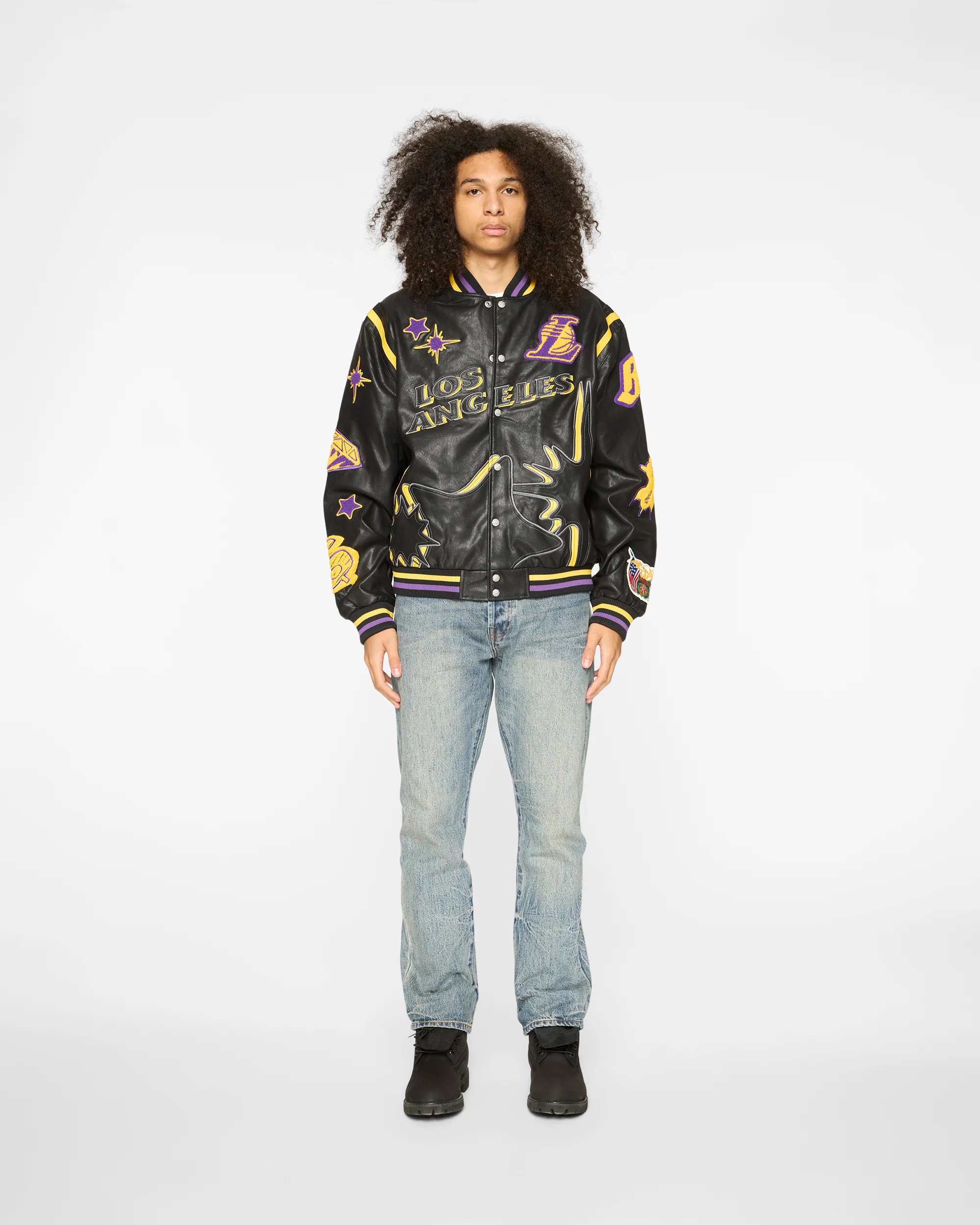 BBC X Jeff Hamilton Lakers Varsity Jacket - Image 3