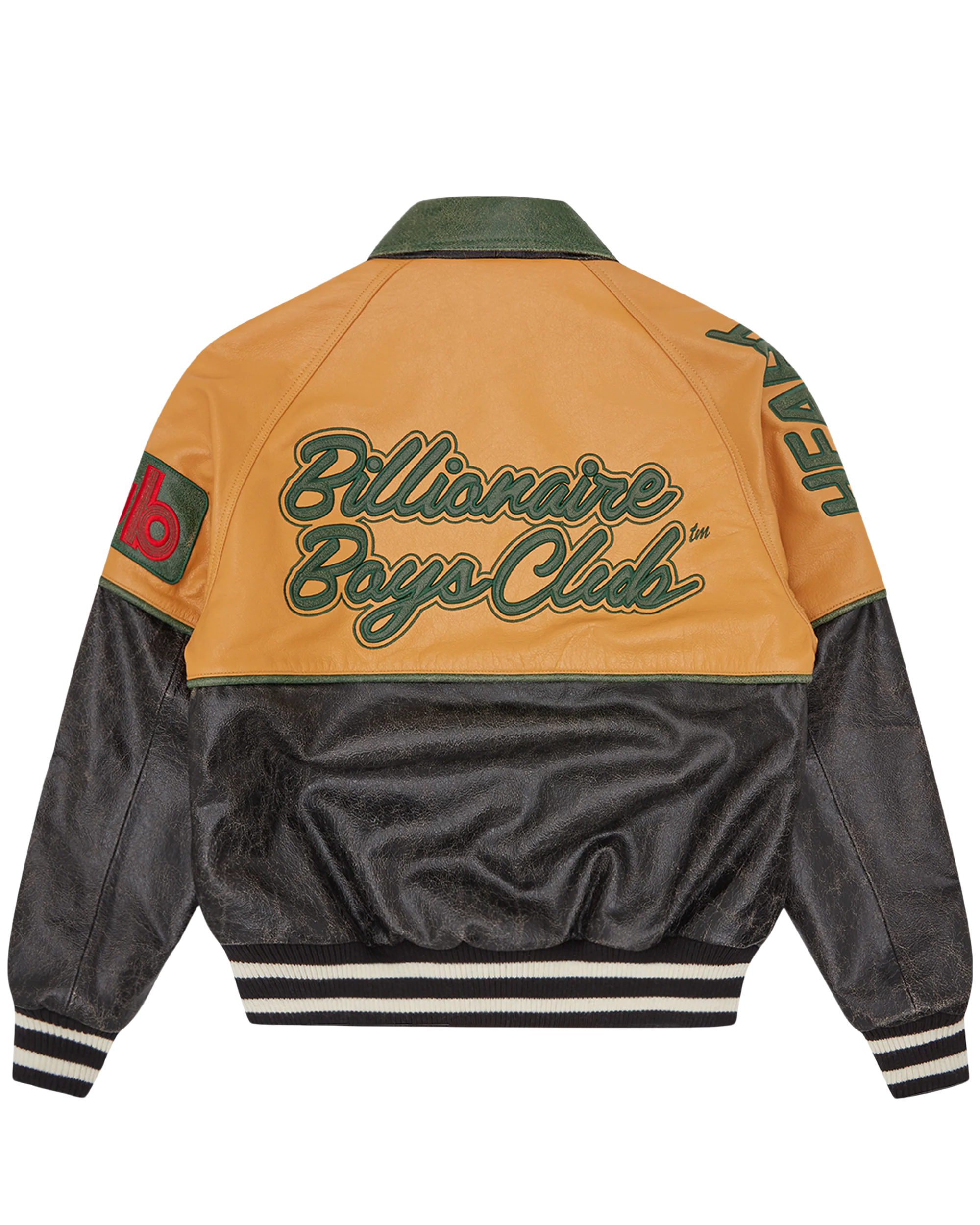 Club Cracked Leather Varsity Jacket - Image 4