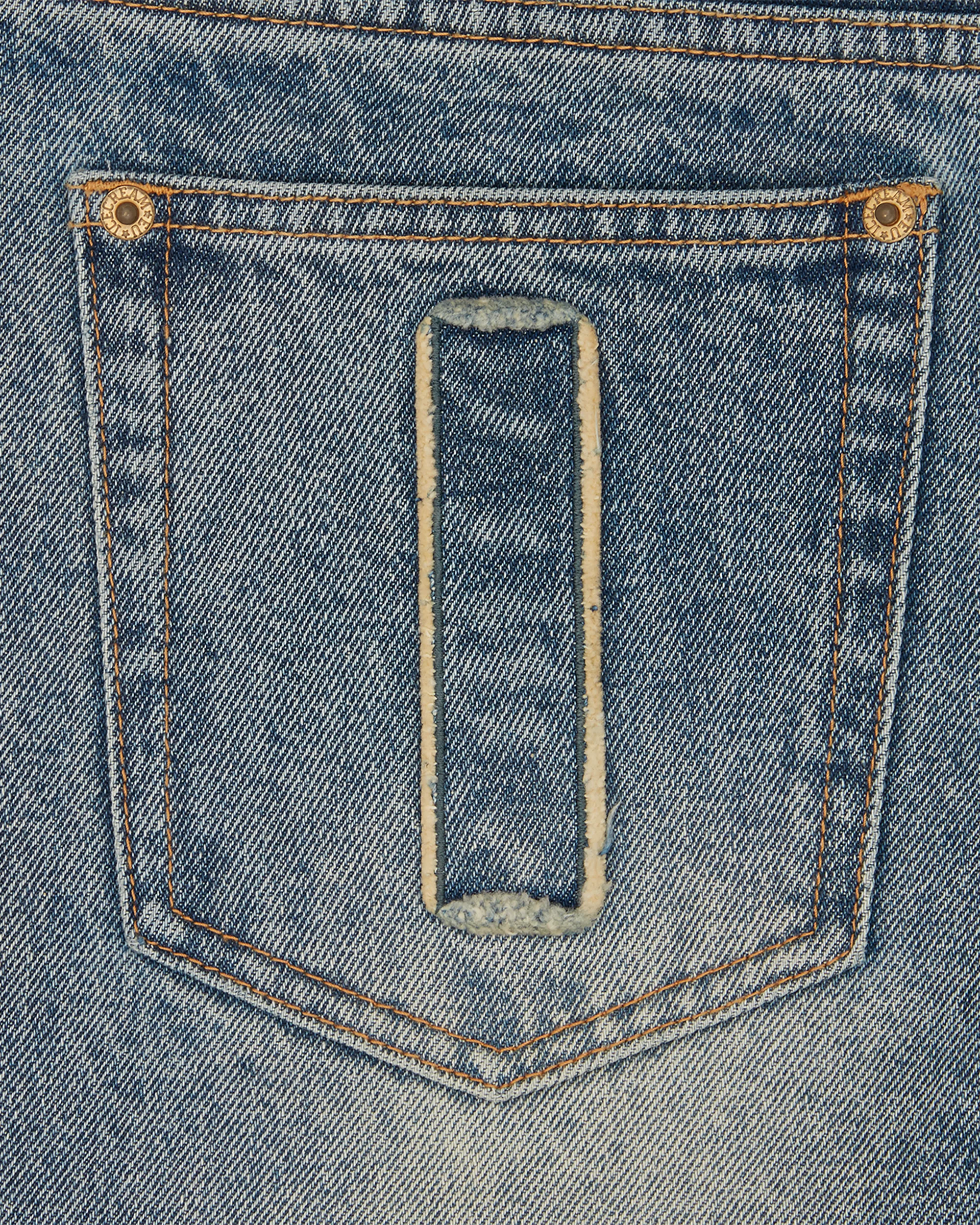 Womens Distressed Running Dog Denim Pants - Image 6
