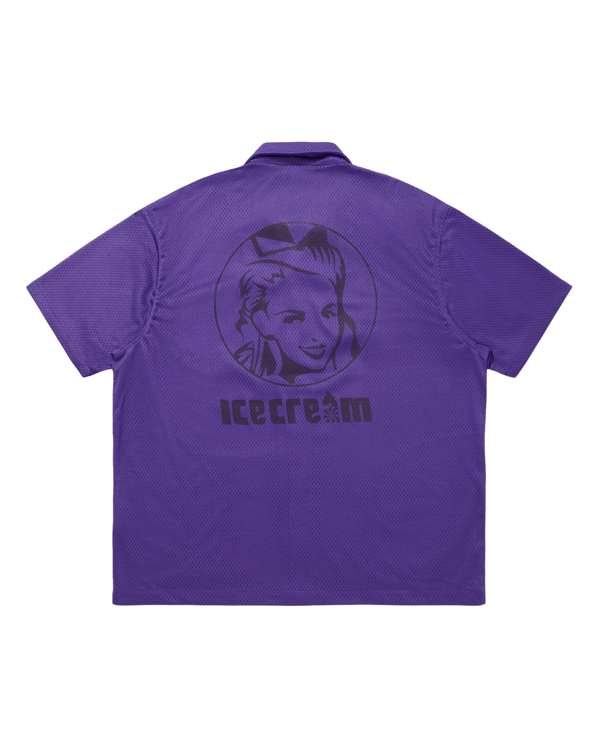 Open Collar Mesh SS Shirt - Image 2