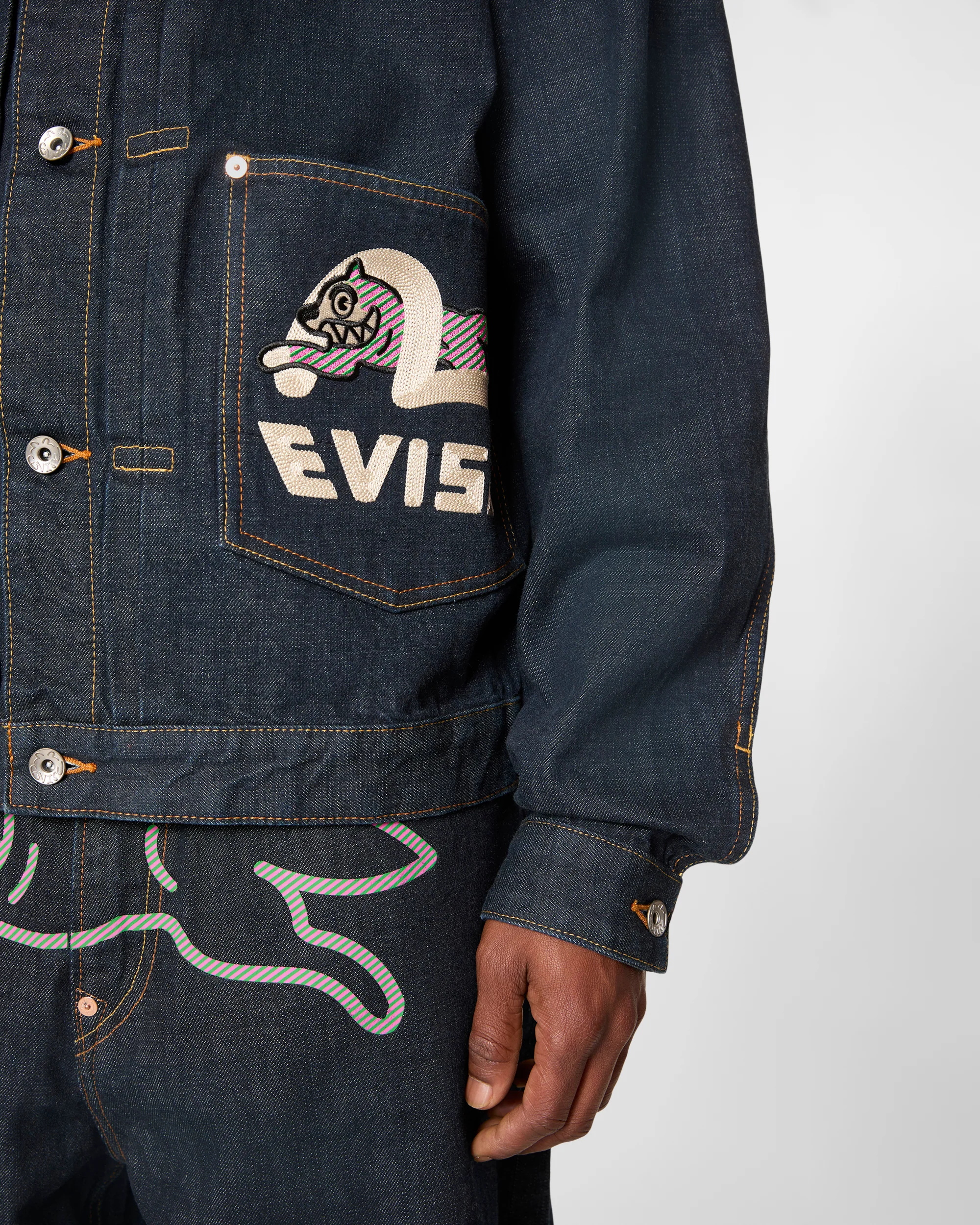 Seagull Print & Emb. Denim Jacket - Image 10